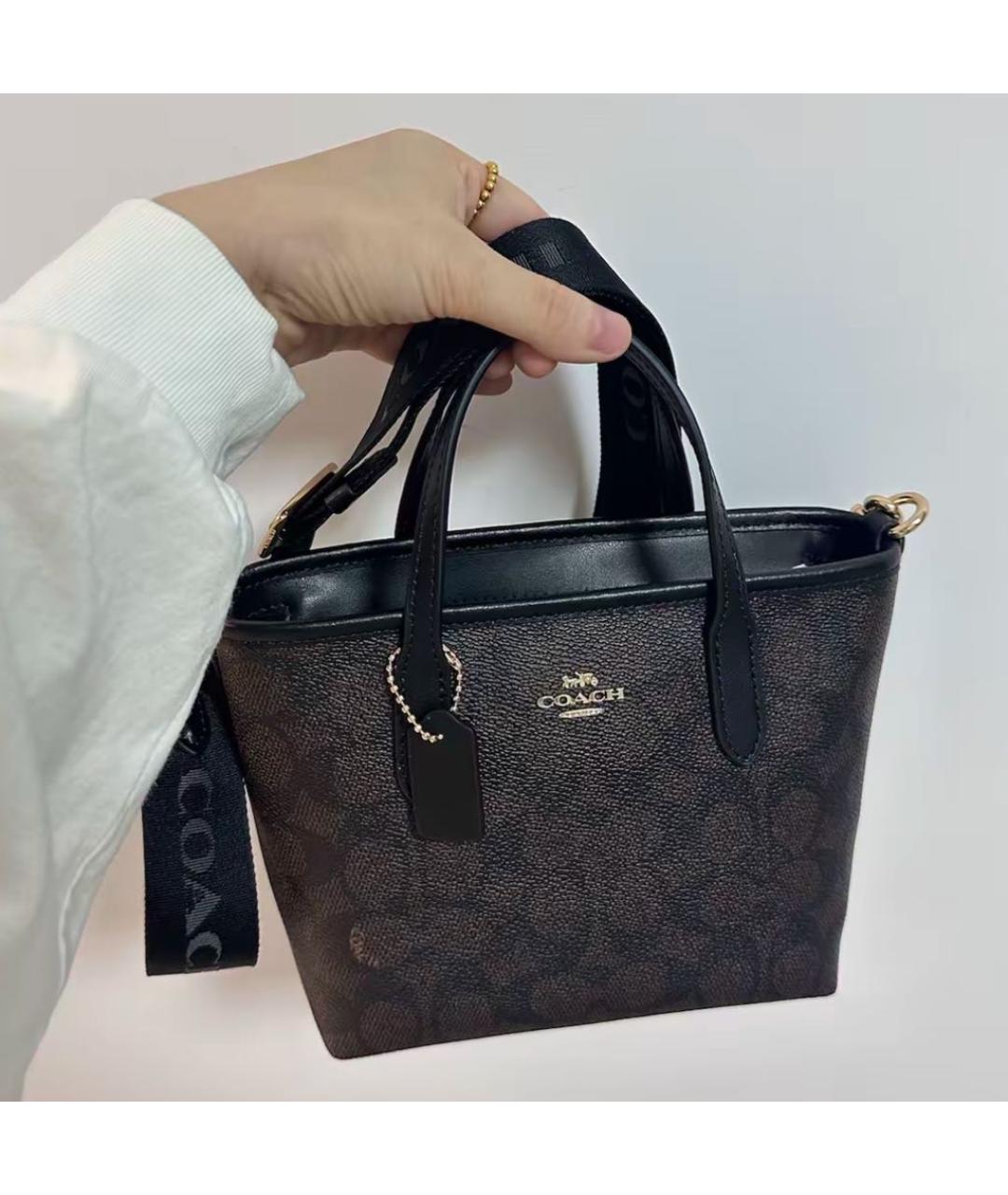 COACH Коричневая сумка с короткими ручками, фото 6