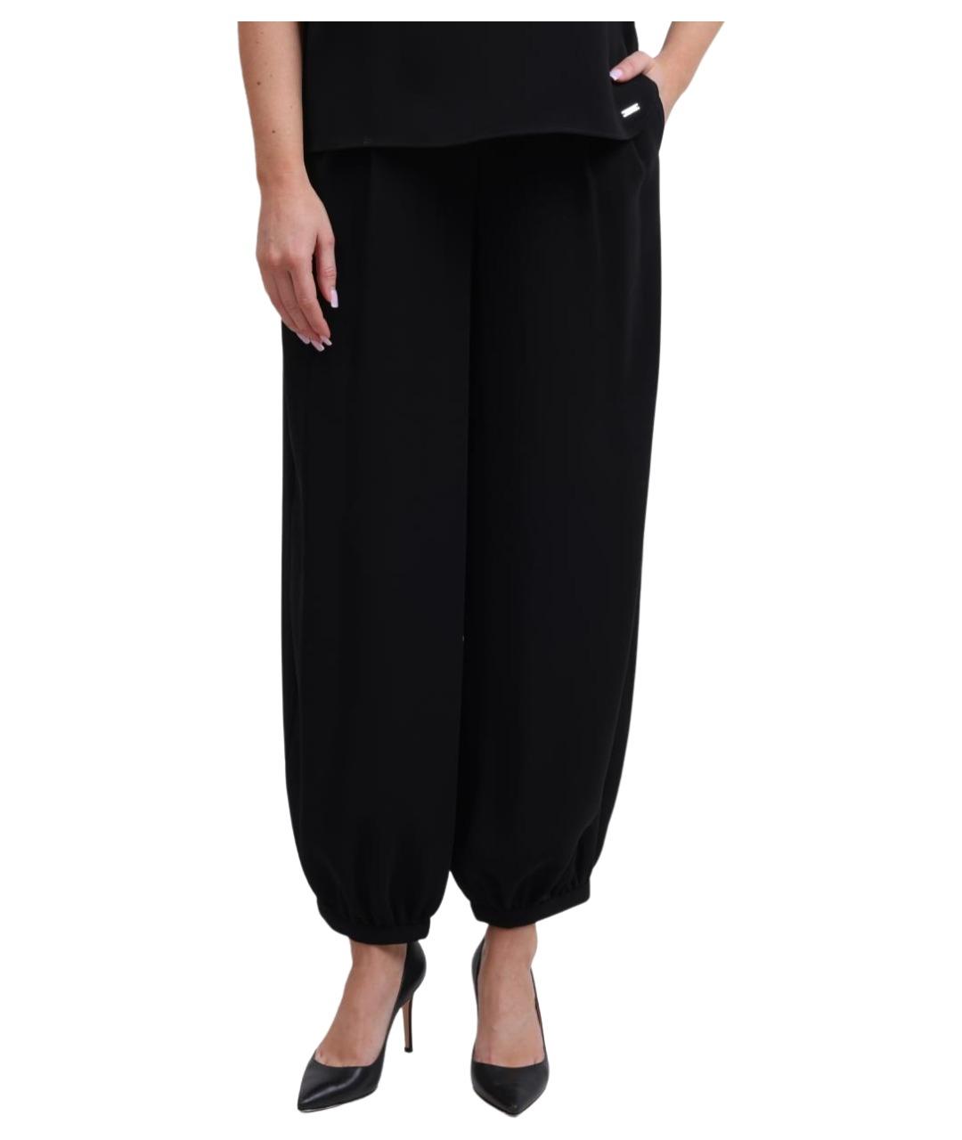 ARMANI EXCHANGE Черные полиэстеровые прямые брюки, фото 1