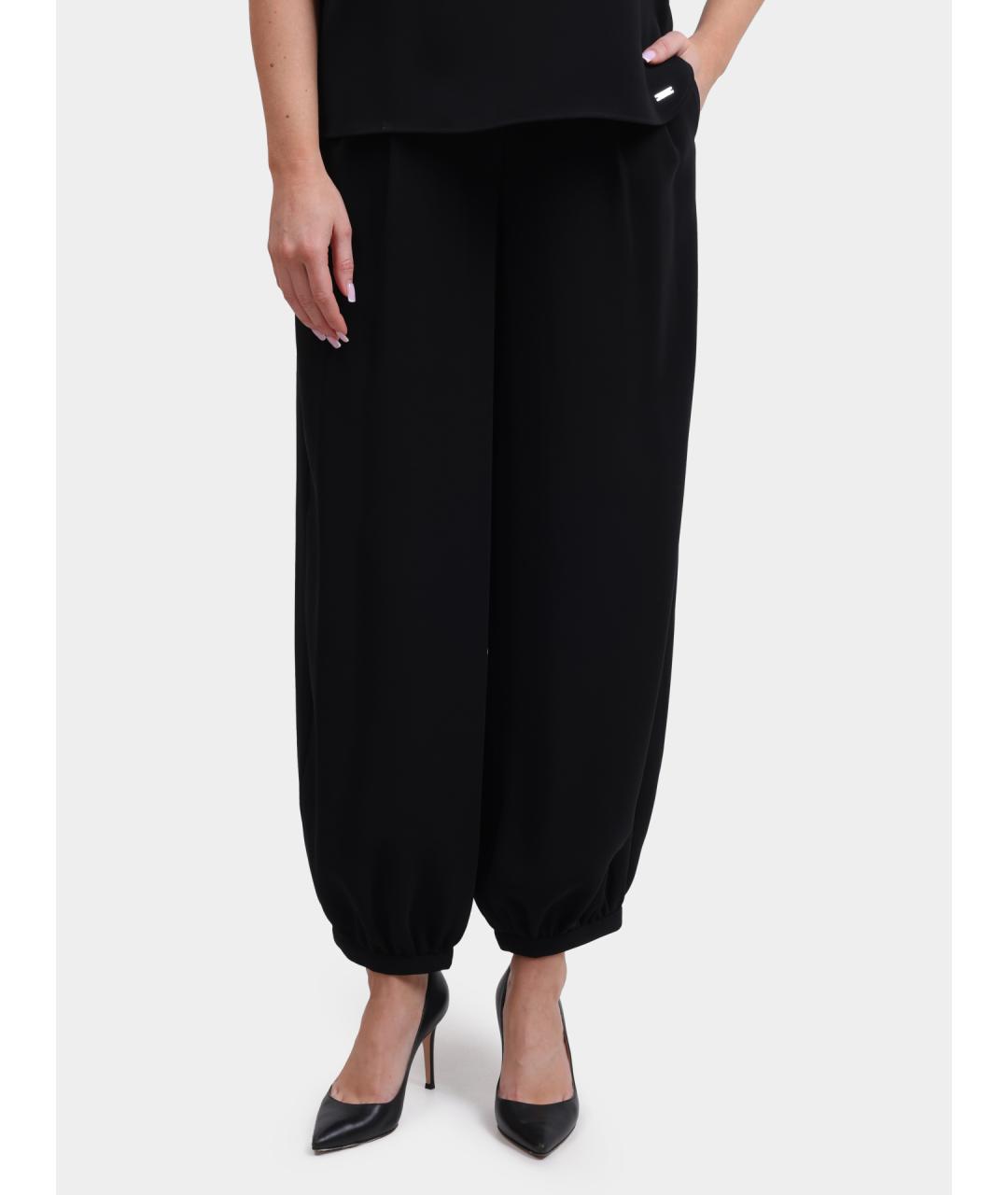 ARMANI EXCHANGE Черные полиэстеровые прямые брюки, фото 6