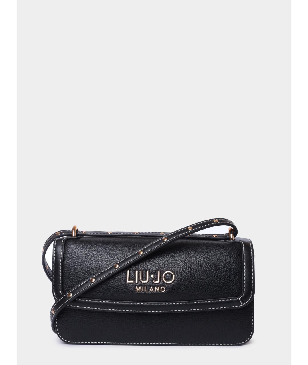 LIU JO Черная кожаная сумка через плечо, фото 6