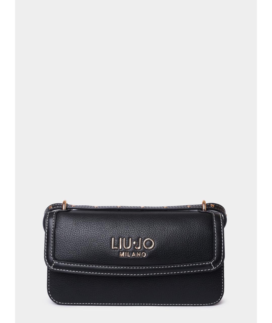 LIU JO Черная кожаная сумка через плечо, фото 2