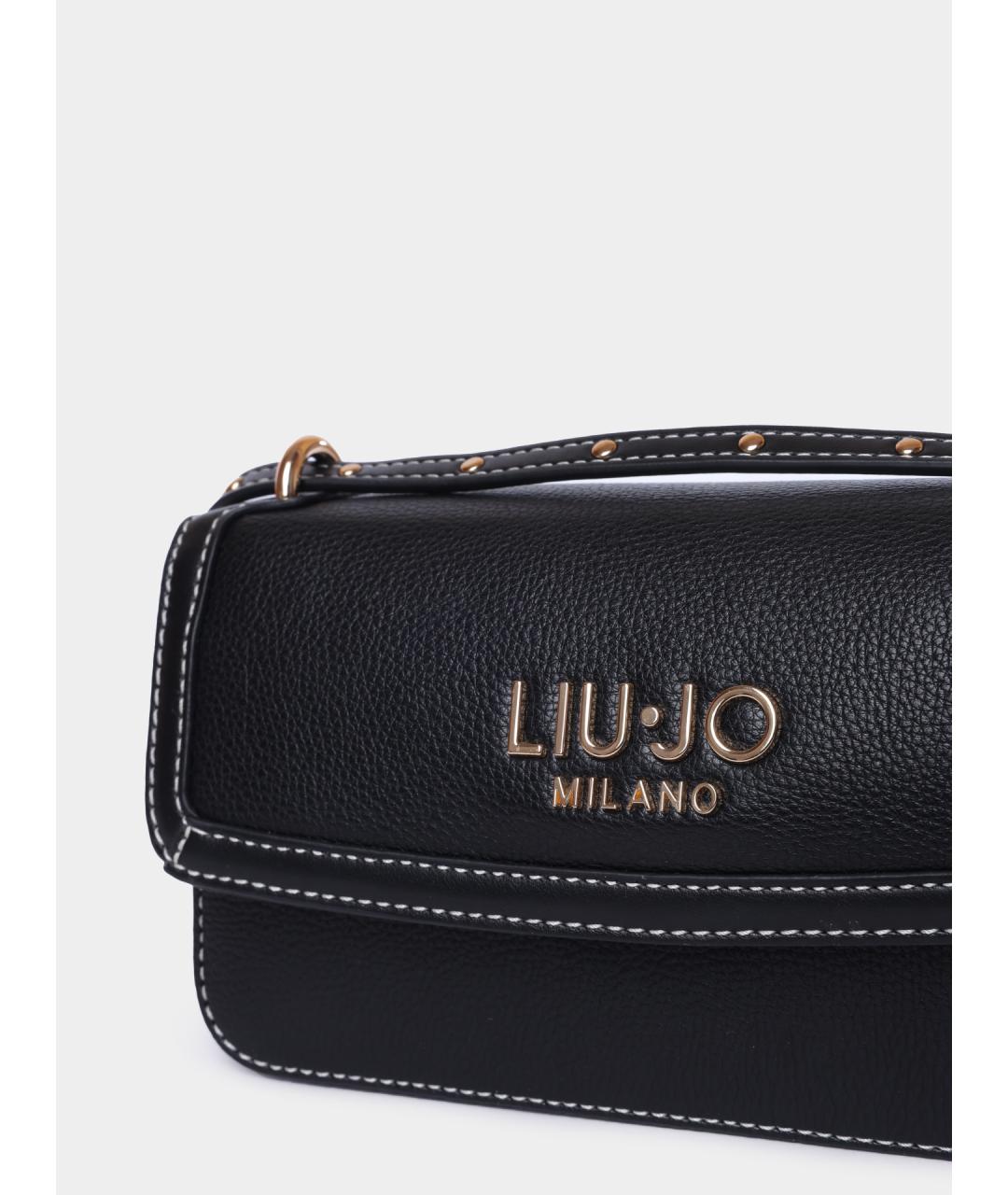 LIU JO Черная кожаная сумка через плечо, фото 4