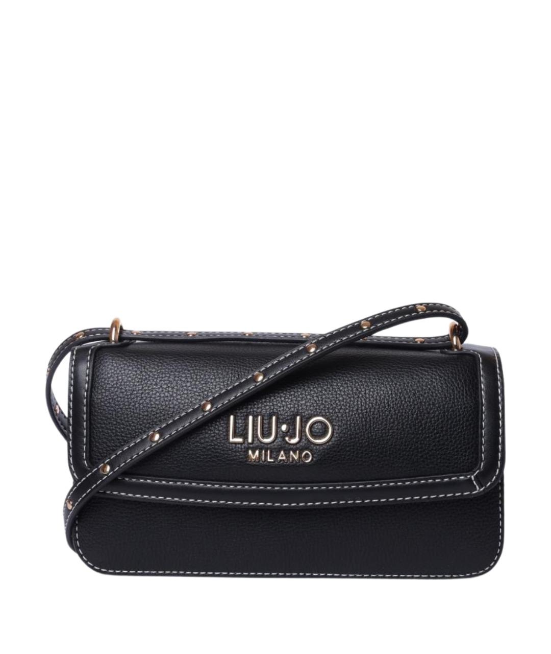LIU JO Черная кожаная сумка через плечо, фото 1