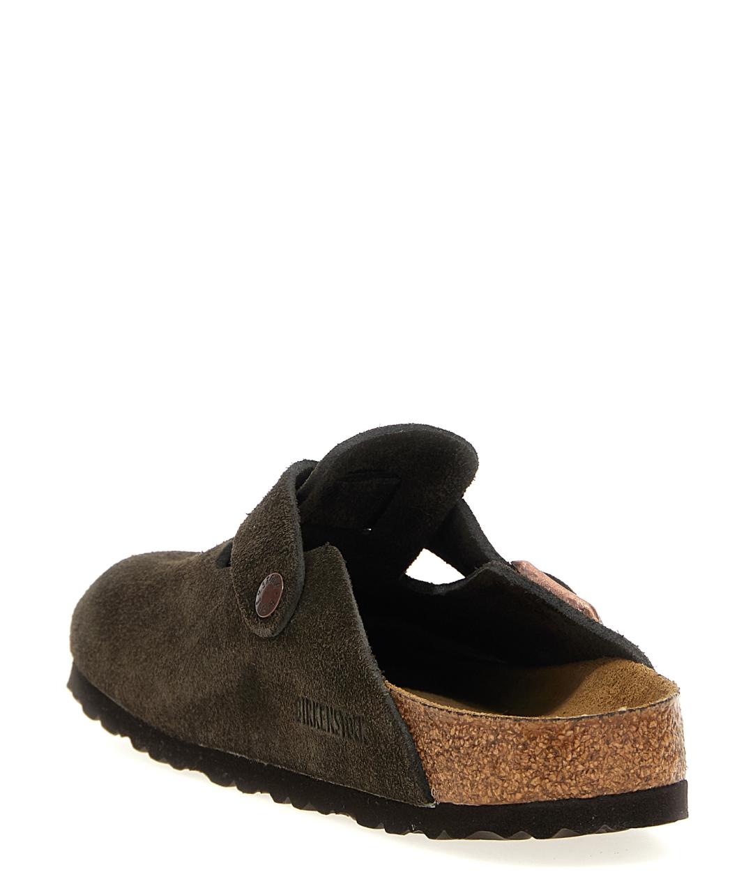 BIRKENSTOCK Коричневые замшевые шлепанцы, фото 3