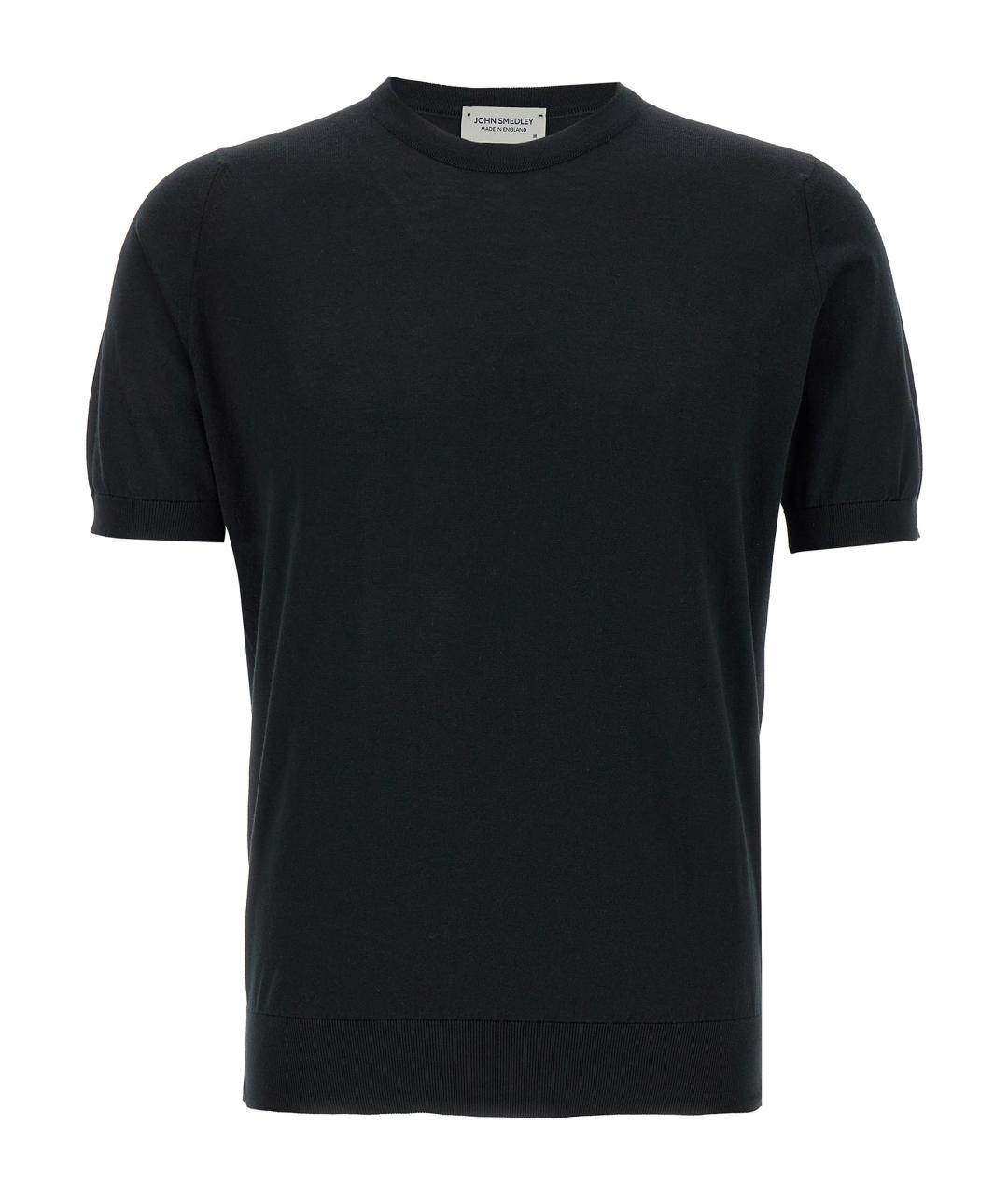 JOHN SMEDLEY Черная хлопковая футболка, фото 1