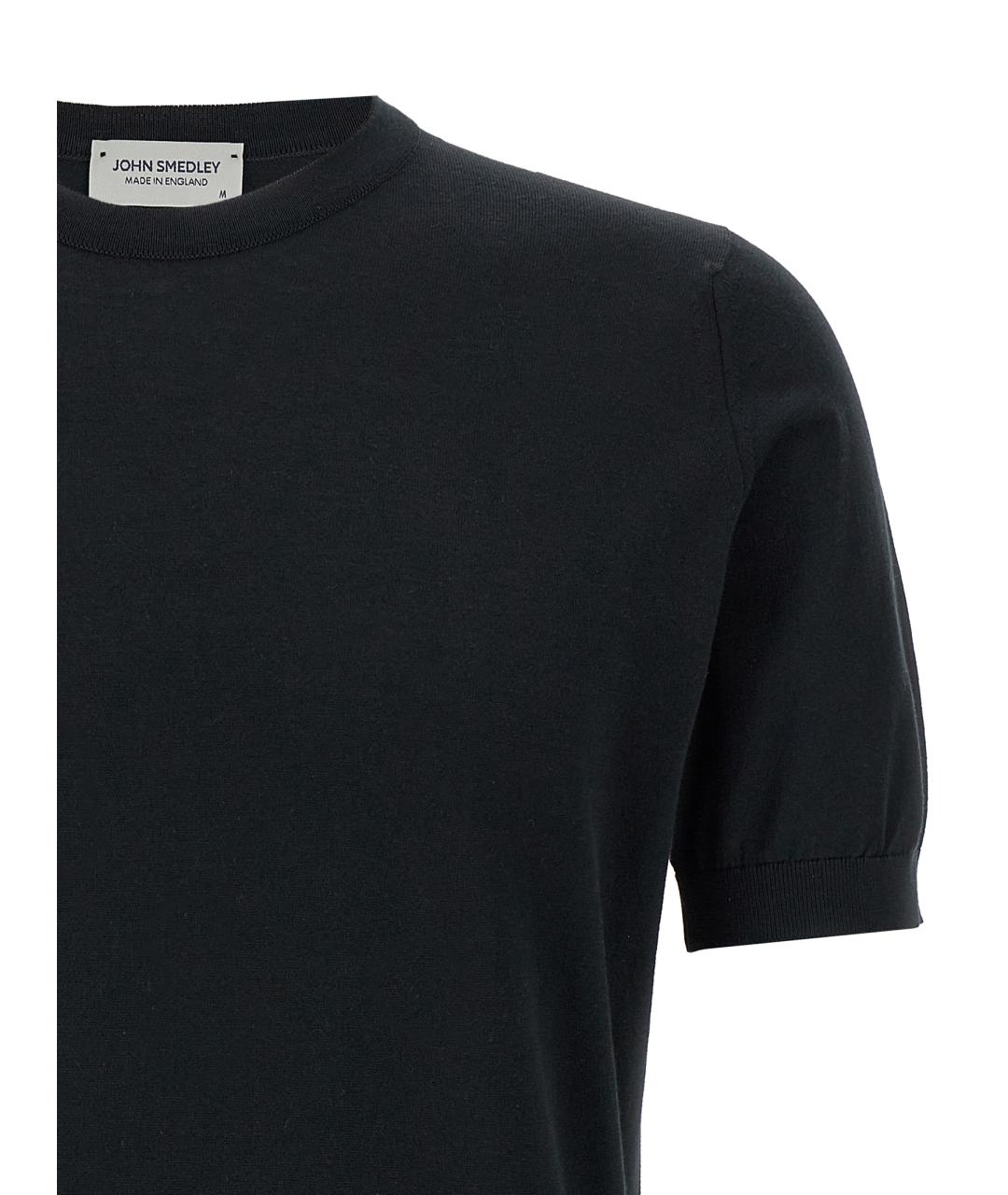 JOHN SMEDLEY Черная хлопковая футболка, фото 2
