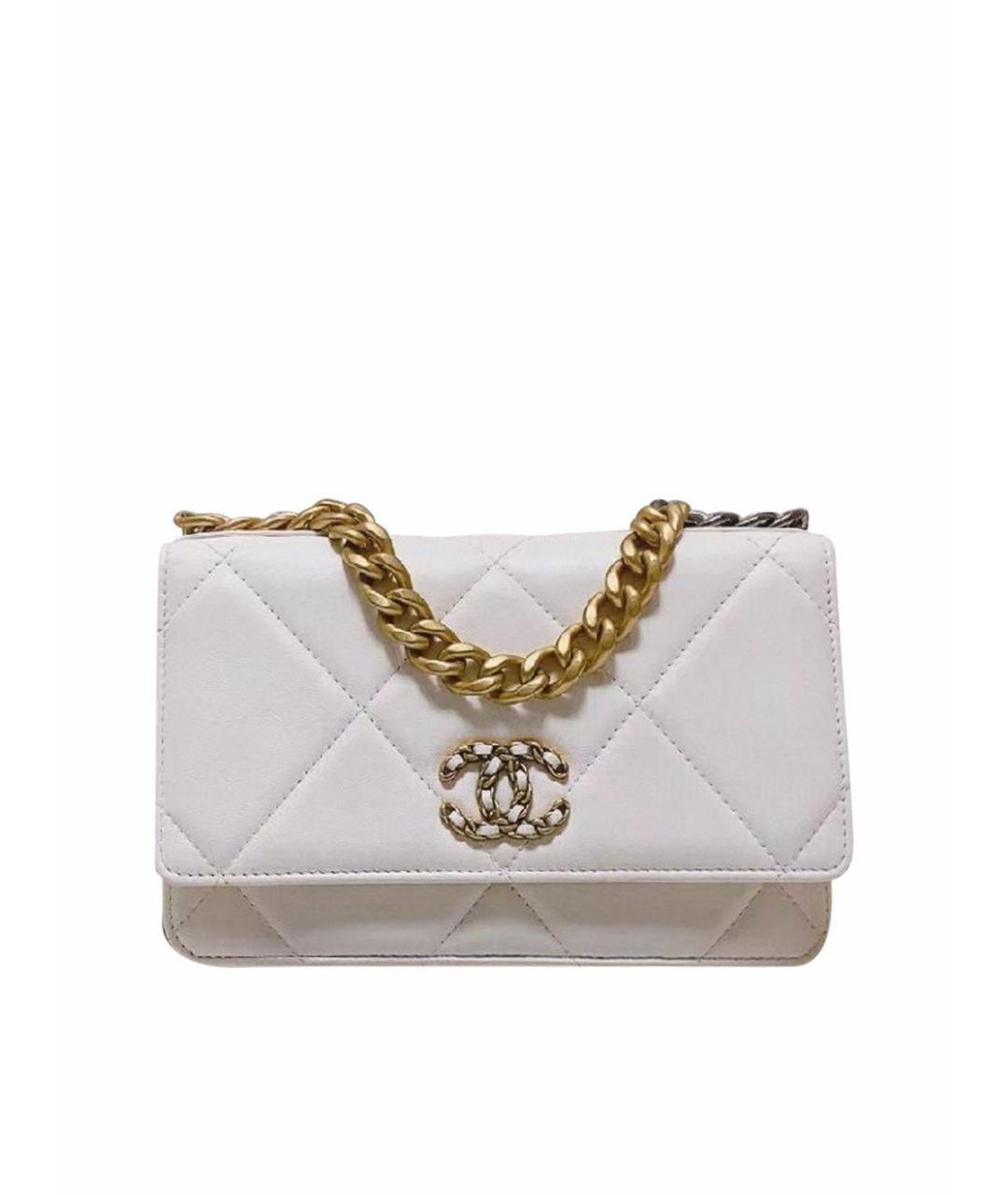 CHANEL Белая кожаная сумка через плечо, фото 1