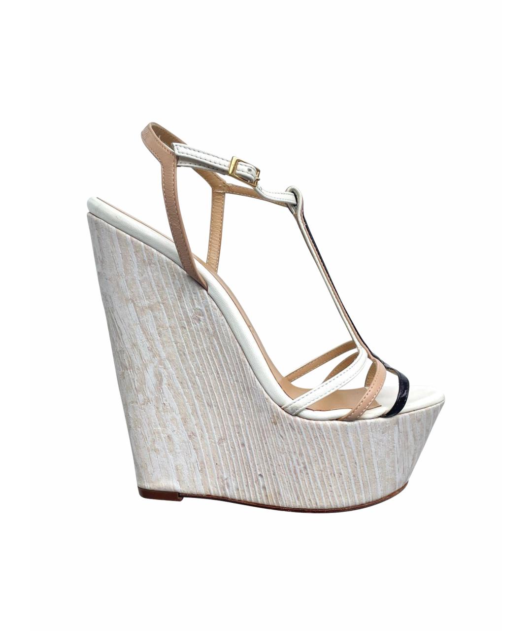 VICINI Белые кожаные босоножки, фото 1