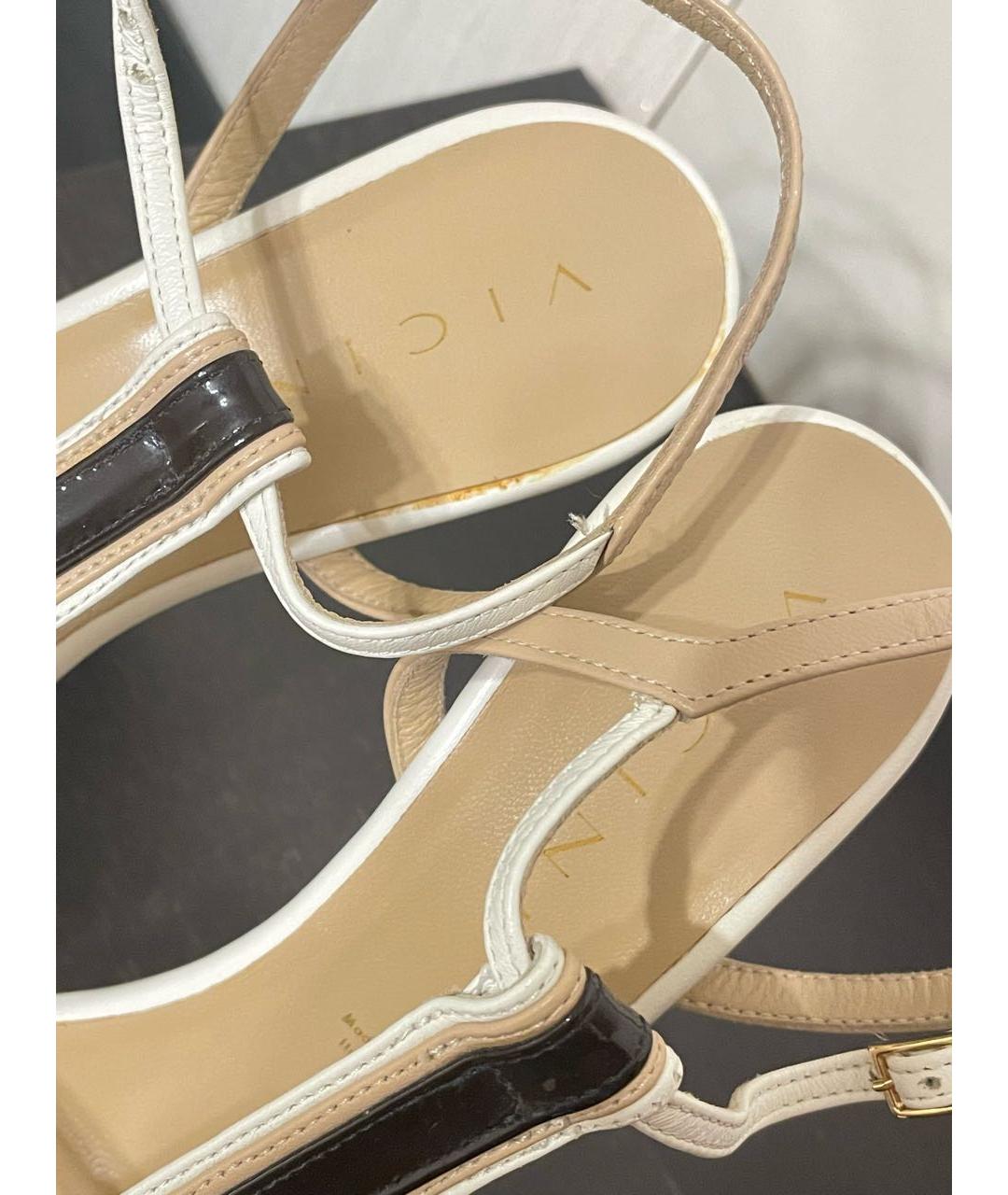 VICINI Белые кожаные босоножки, фото 6