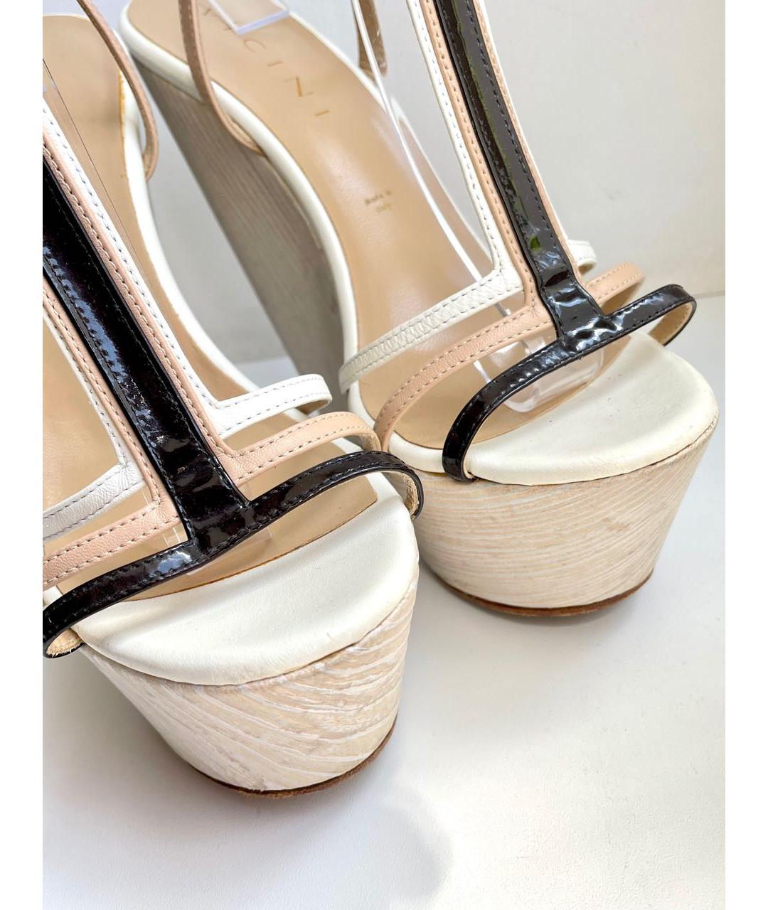VICINI Белые кожаные босоножки, фото 7