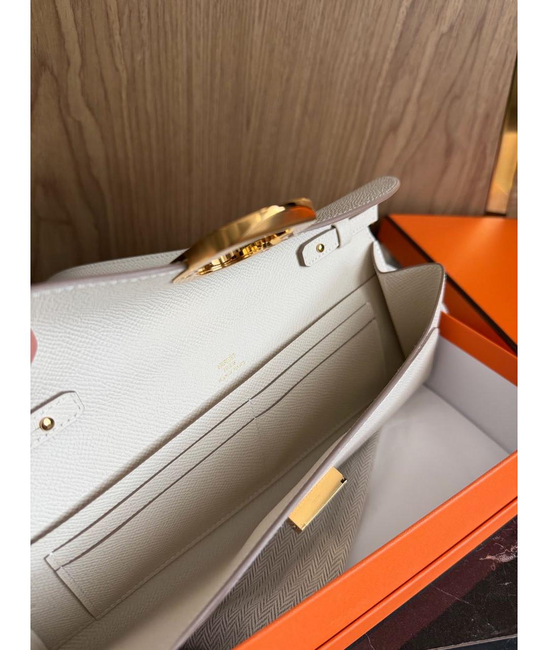 HERMES Бежевая кожаная сумка через плечо, фото 6