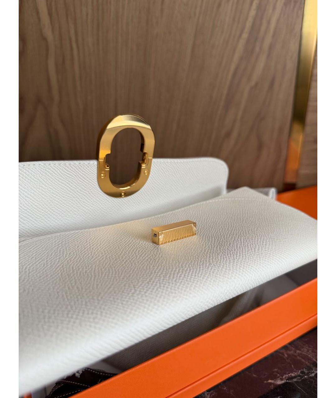 HERMES Бежевая кожаная сумка через плечо, фото 7