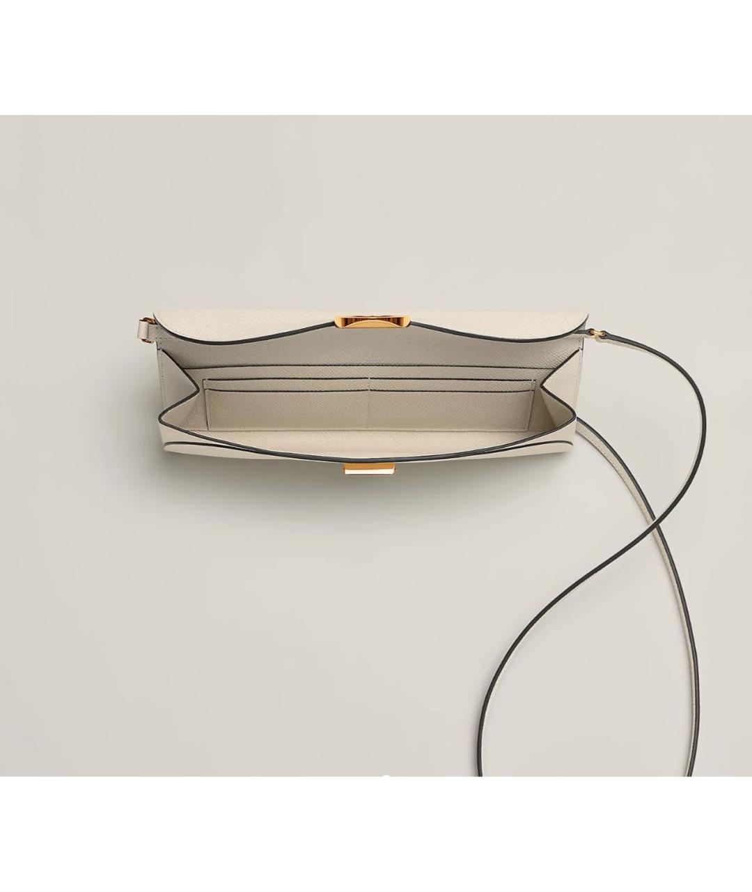 HERMES Бежевая кожаная сумка через плечо, фото 2