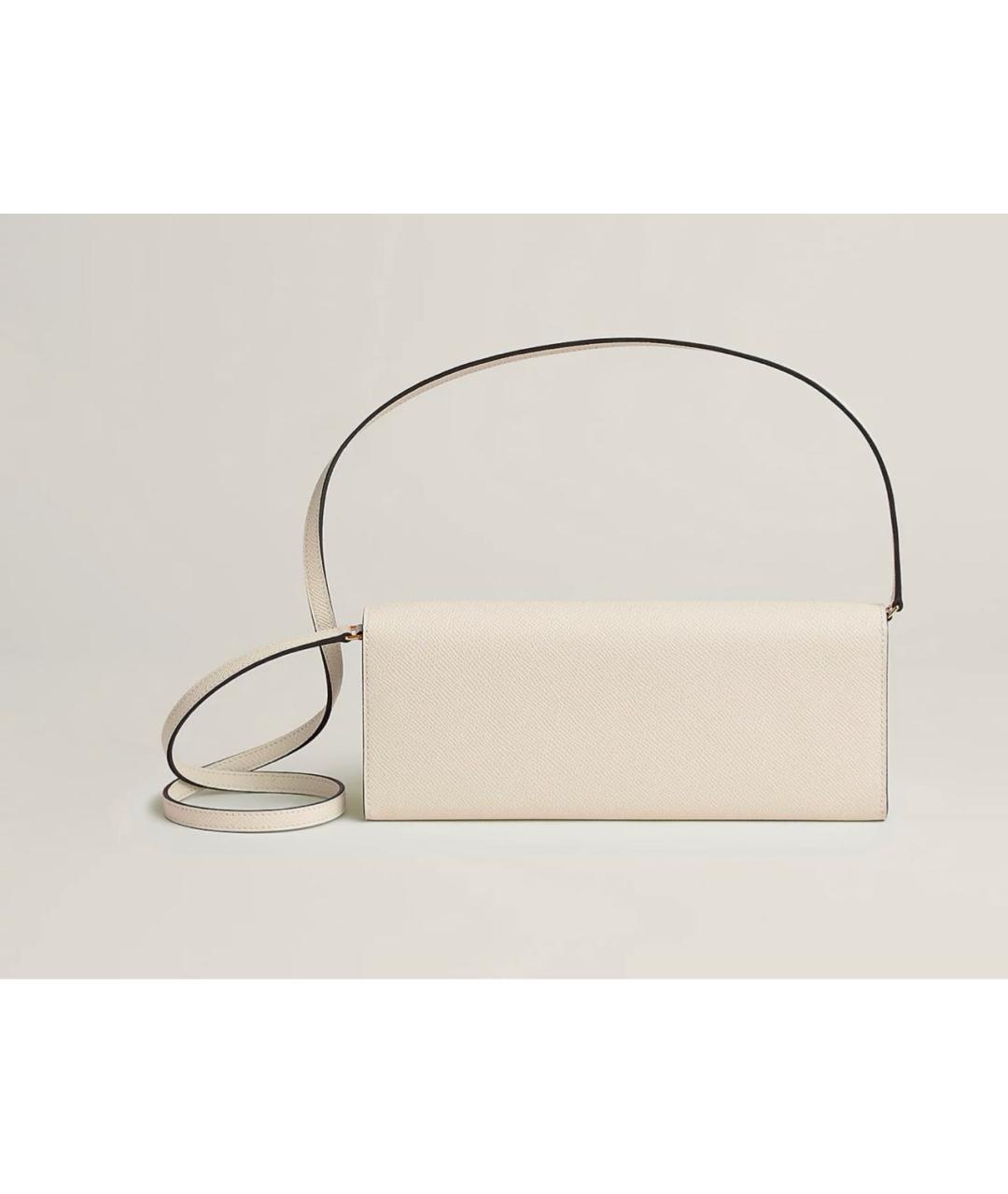 HERMES Бежевая кожаная сумка через плечо, фото 3