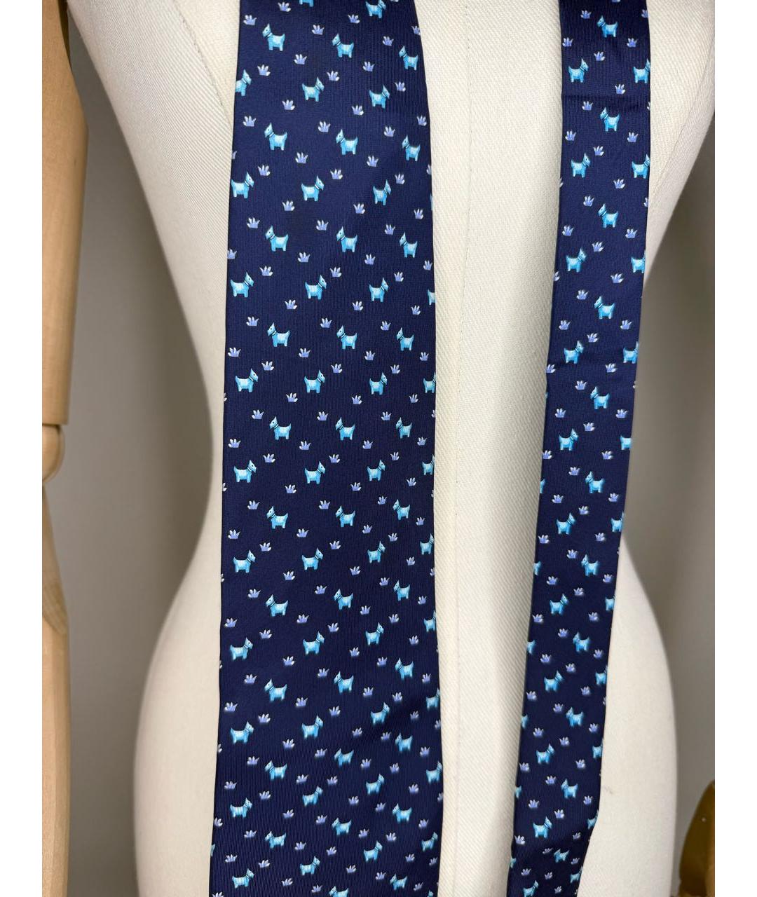 BALMAIN Темно-синий шелковый галстук, фото 6