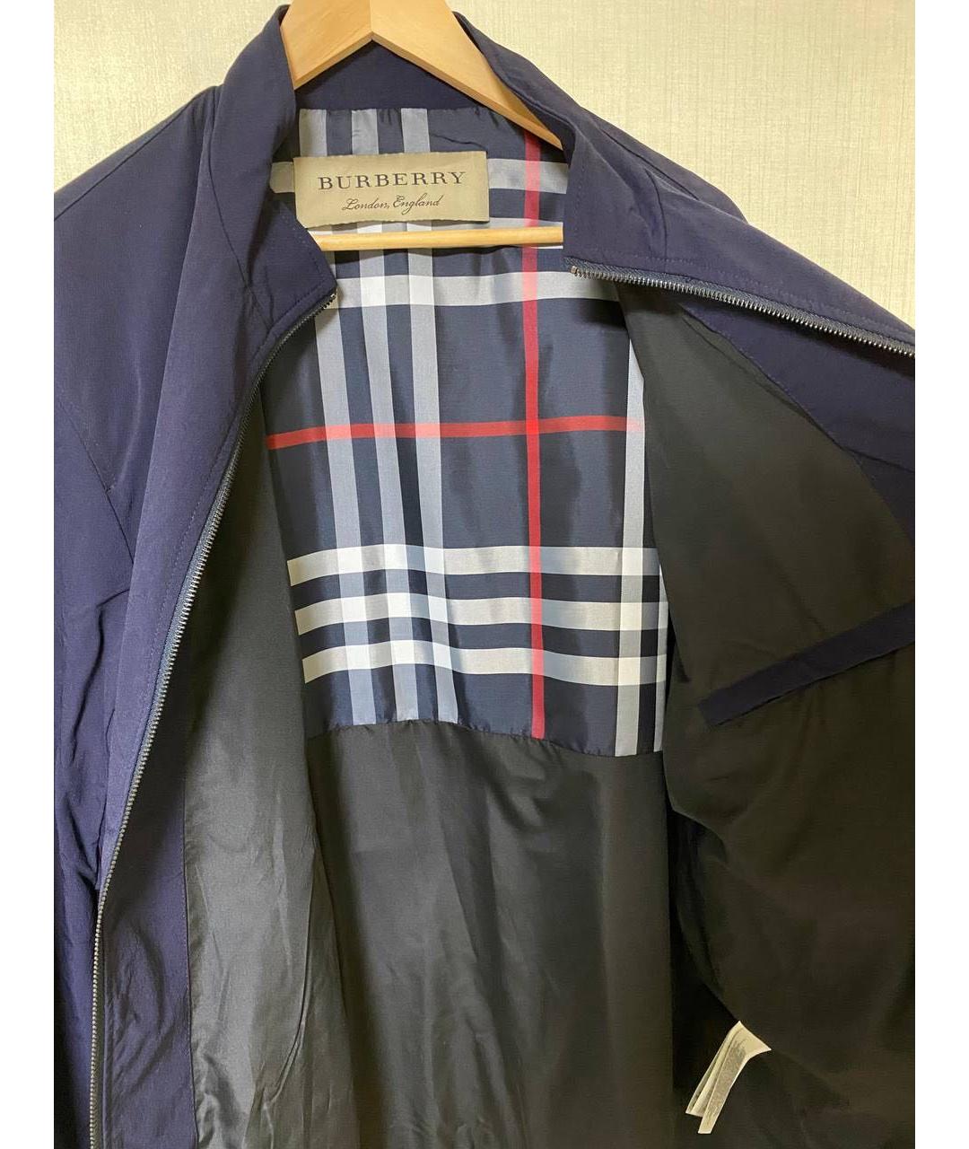 BURBERRY Синяя хлопковая куртка, фото 4