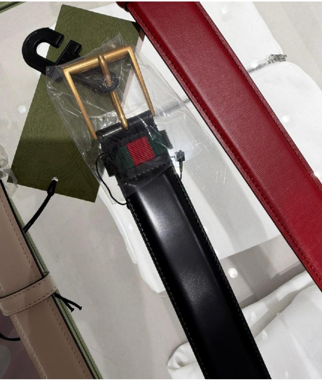 GUCCI Черный кожаный ремень, фото 5