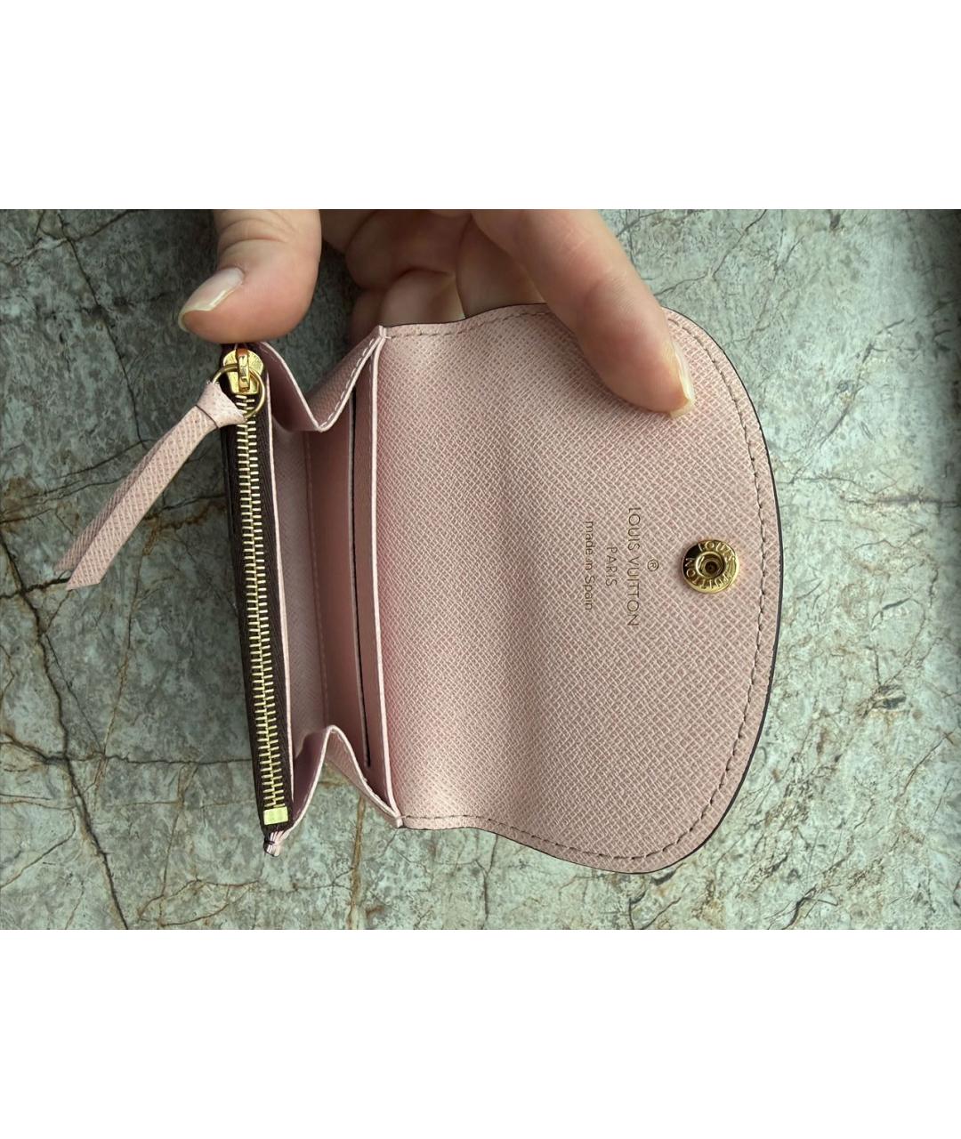 LOUIS VUITTON Коричневый кожаный кошелек, фото 4