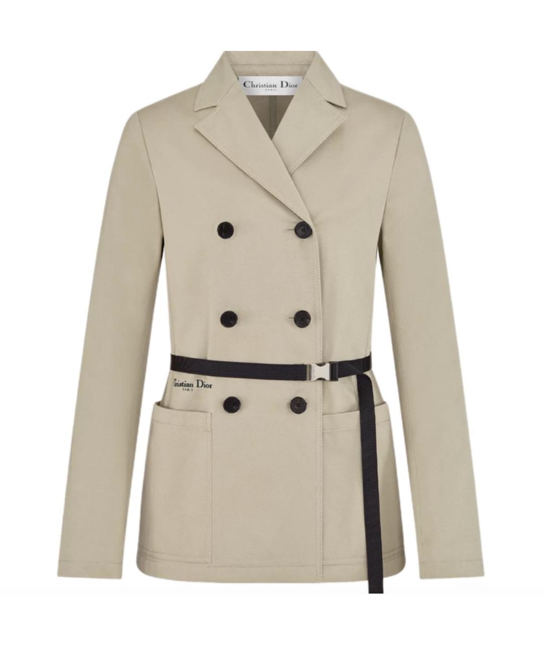 CHRISTIAN DIOR Бежевый хлопковый тренч/плащ, фото 3