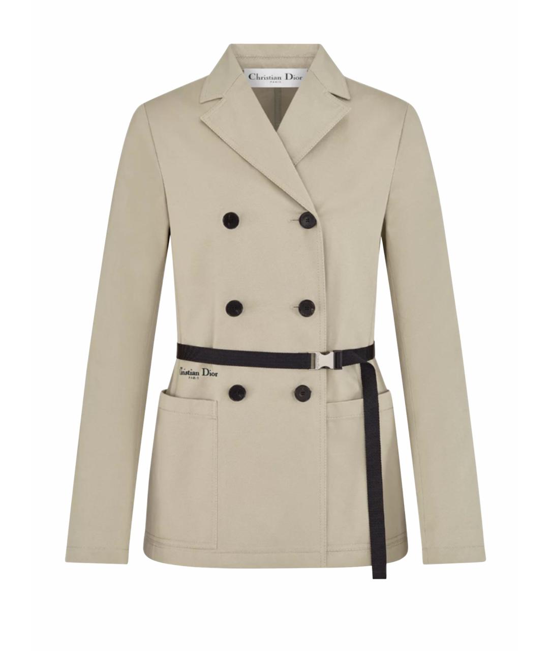 CHRISTIAN DIOR Бежевый хлопковый тренч/плащ, фото 1