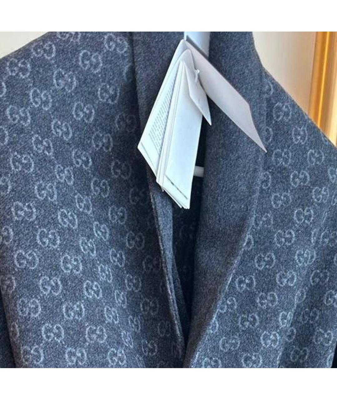 GUCCI Серое шерстяное пальто, фото 4