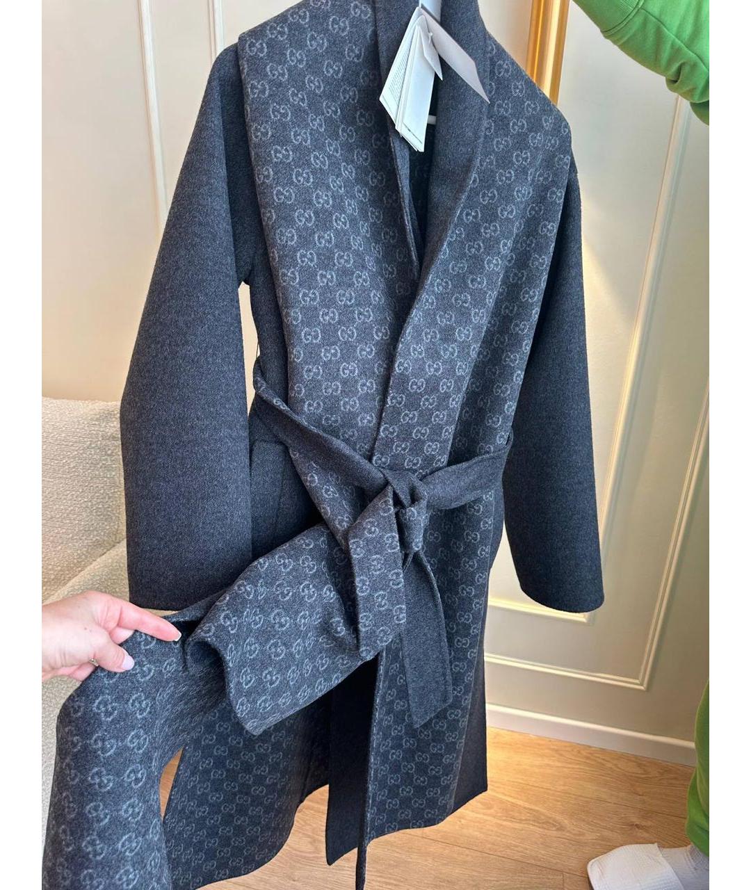 GUCCI Серое шерстяное пальто, фото 6