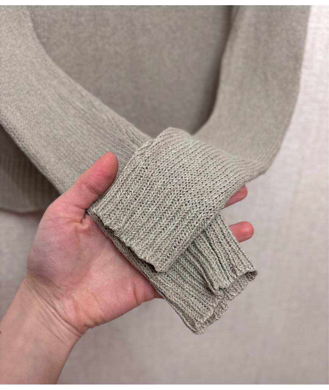 CELINE Бежевый льняной джемпер / свитер, фото 5