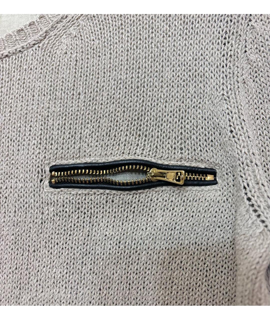 CELINE Бежевый льняной джемпер / свитер, фото 4