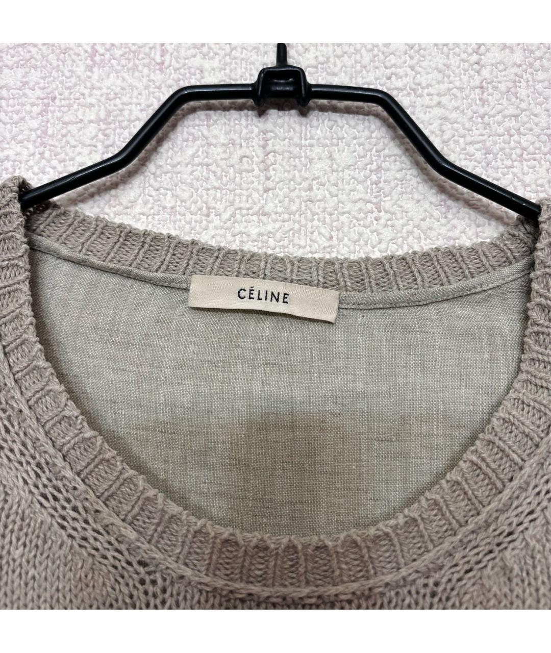 CELINE Бежевый льняной джемпер / свитер, фото 3