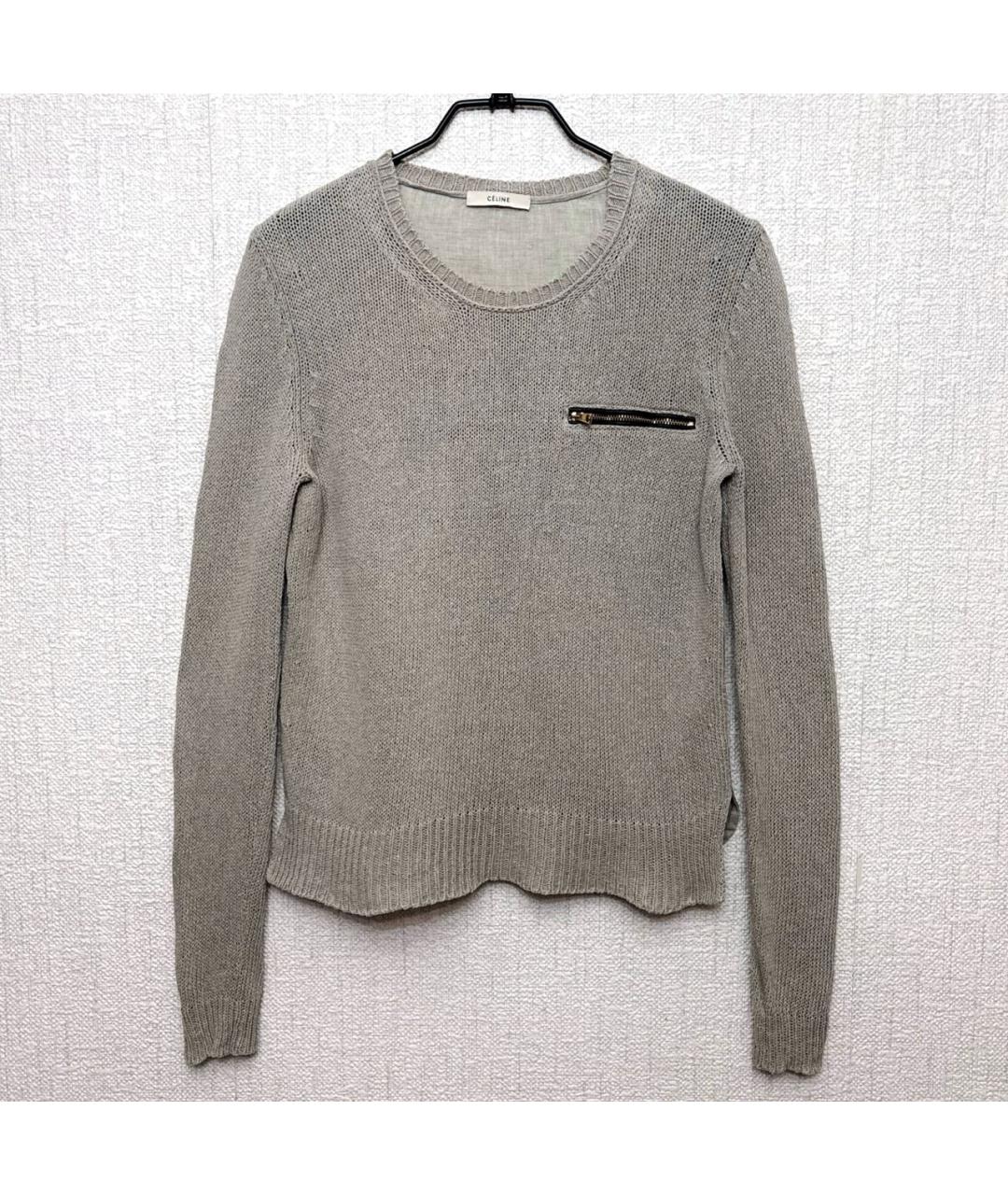 CELINE Бежевый льняной джемпер / свитер, фото 9