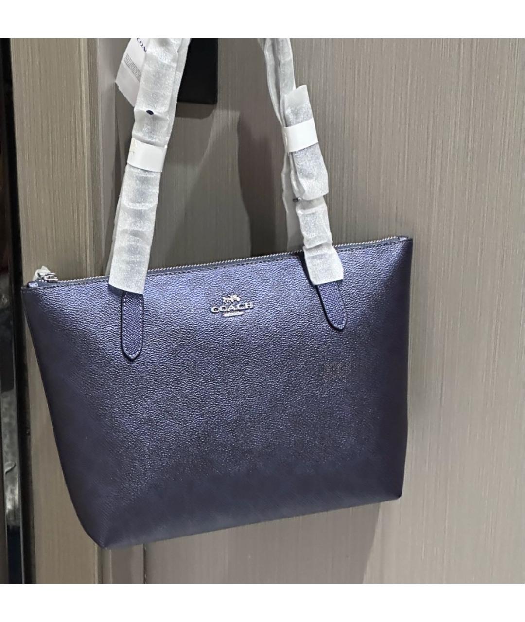 COACH Темно-синяя сумка тоут, фото 6