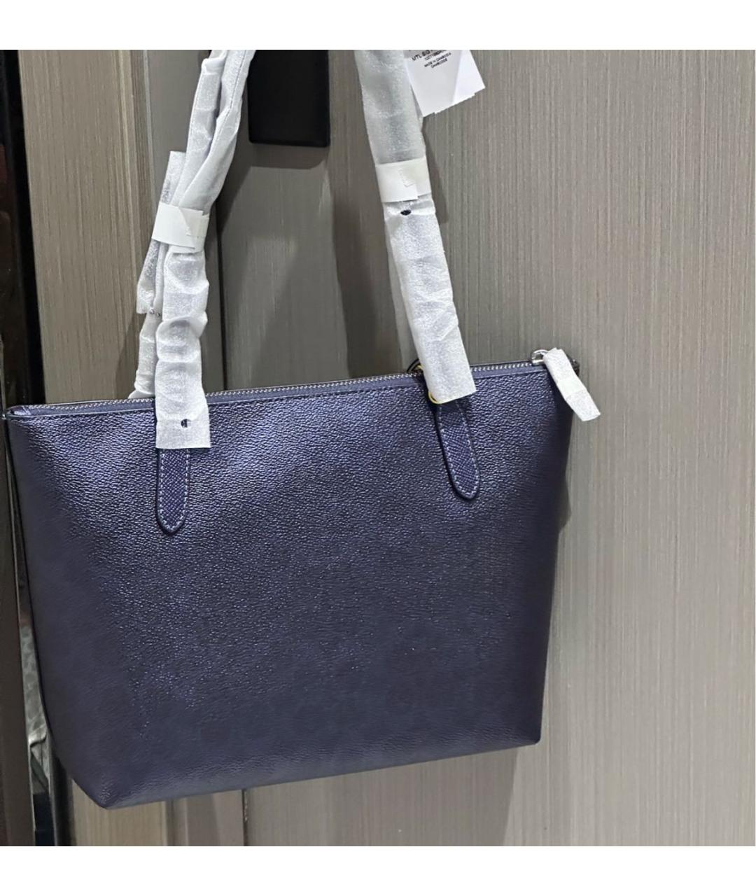 COACH Темно-синяя сумка тоут, фото 7