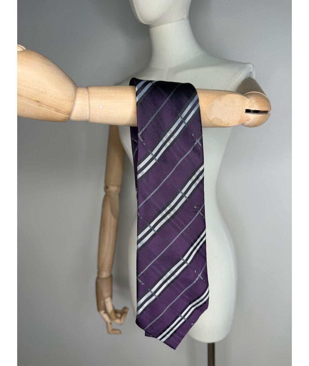 BURBERRY Фиолетовый галстук, фото 7