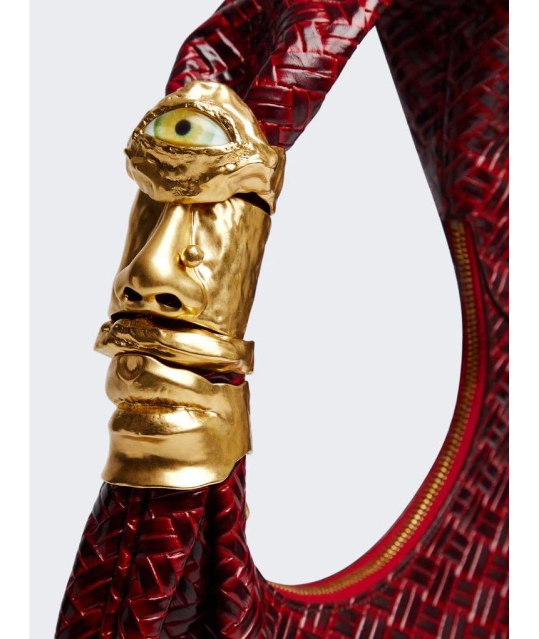 SCHIAPARELLI Бордовая кожаная сумка с короткими ручками, фото 4