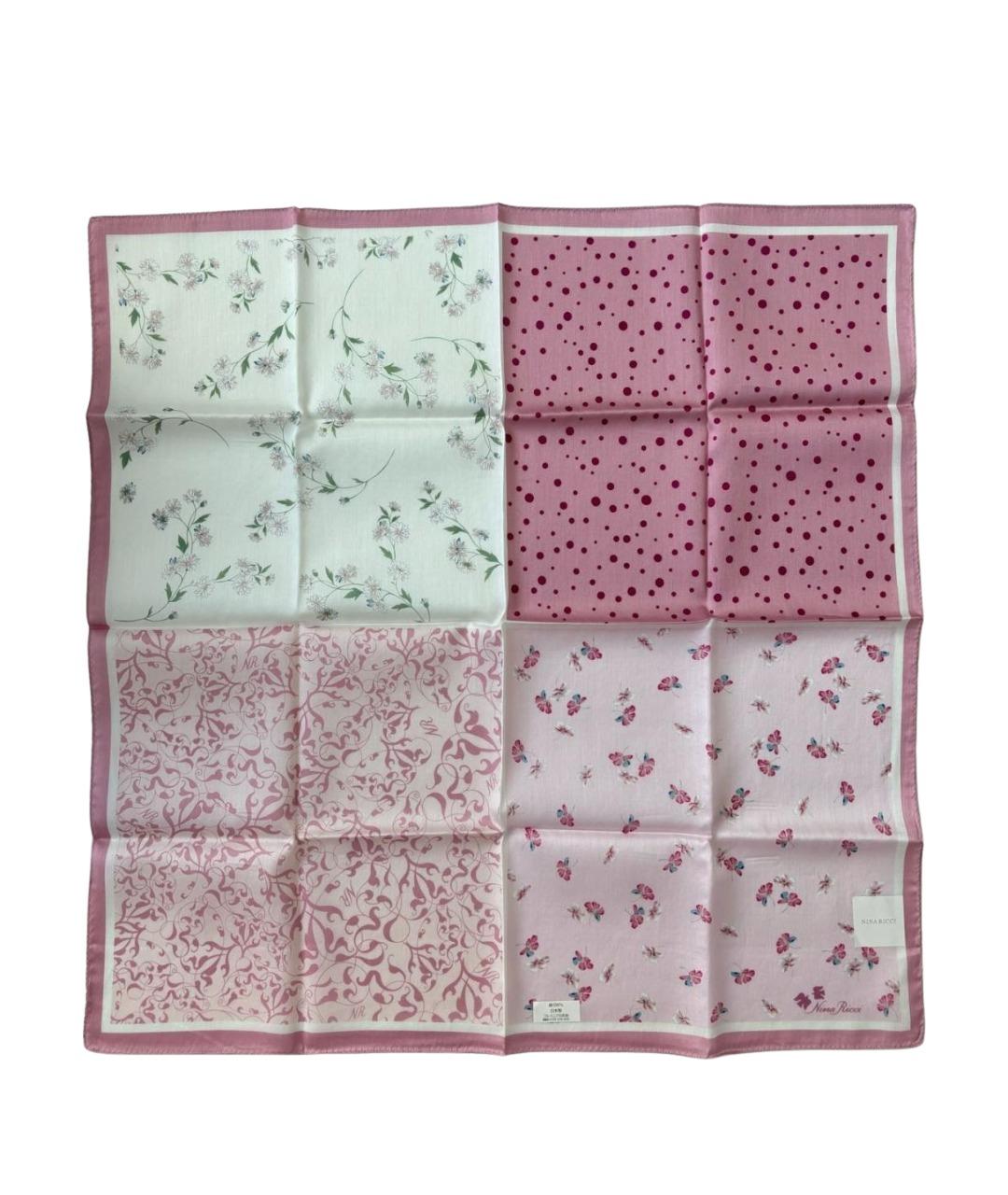 NINA RICCI Розовый хлопковый платок, фото 1