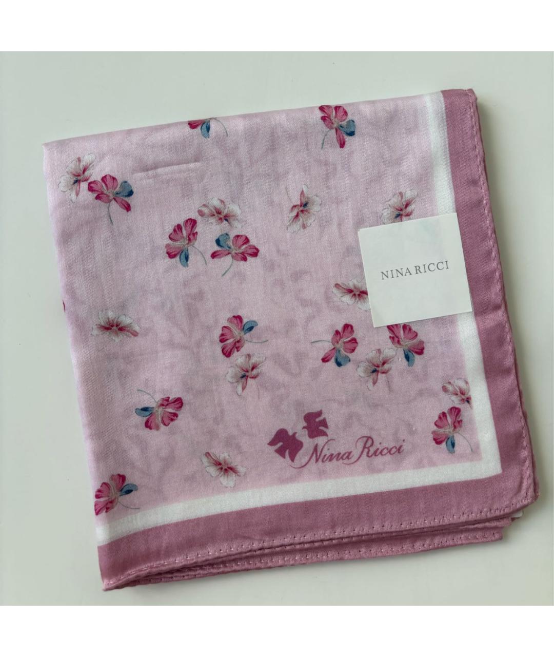 NINA RICCI Розовый хлопковый платок, фото 2