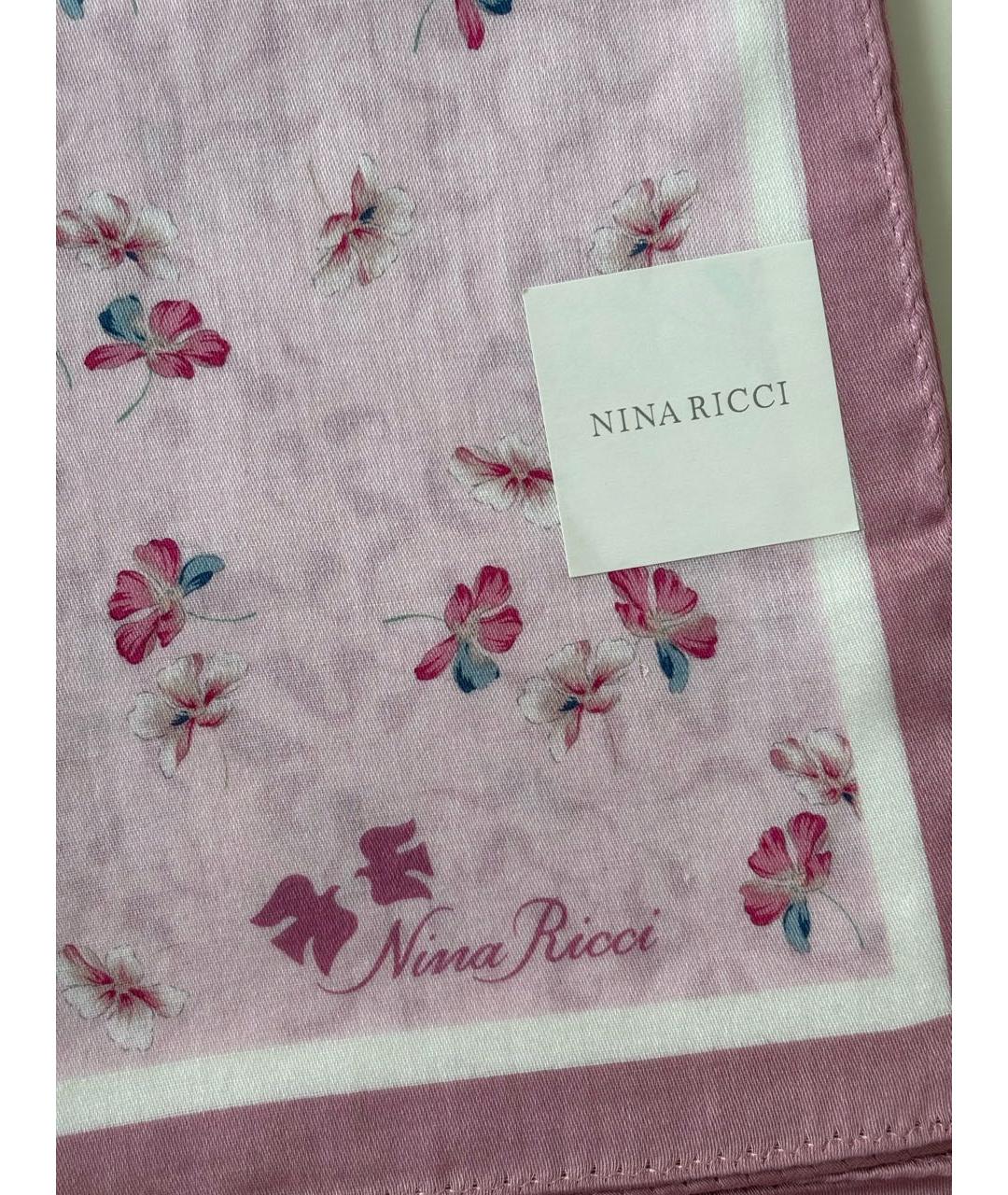 NINA RICCI Розовый хлопковый платок, фото 3