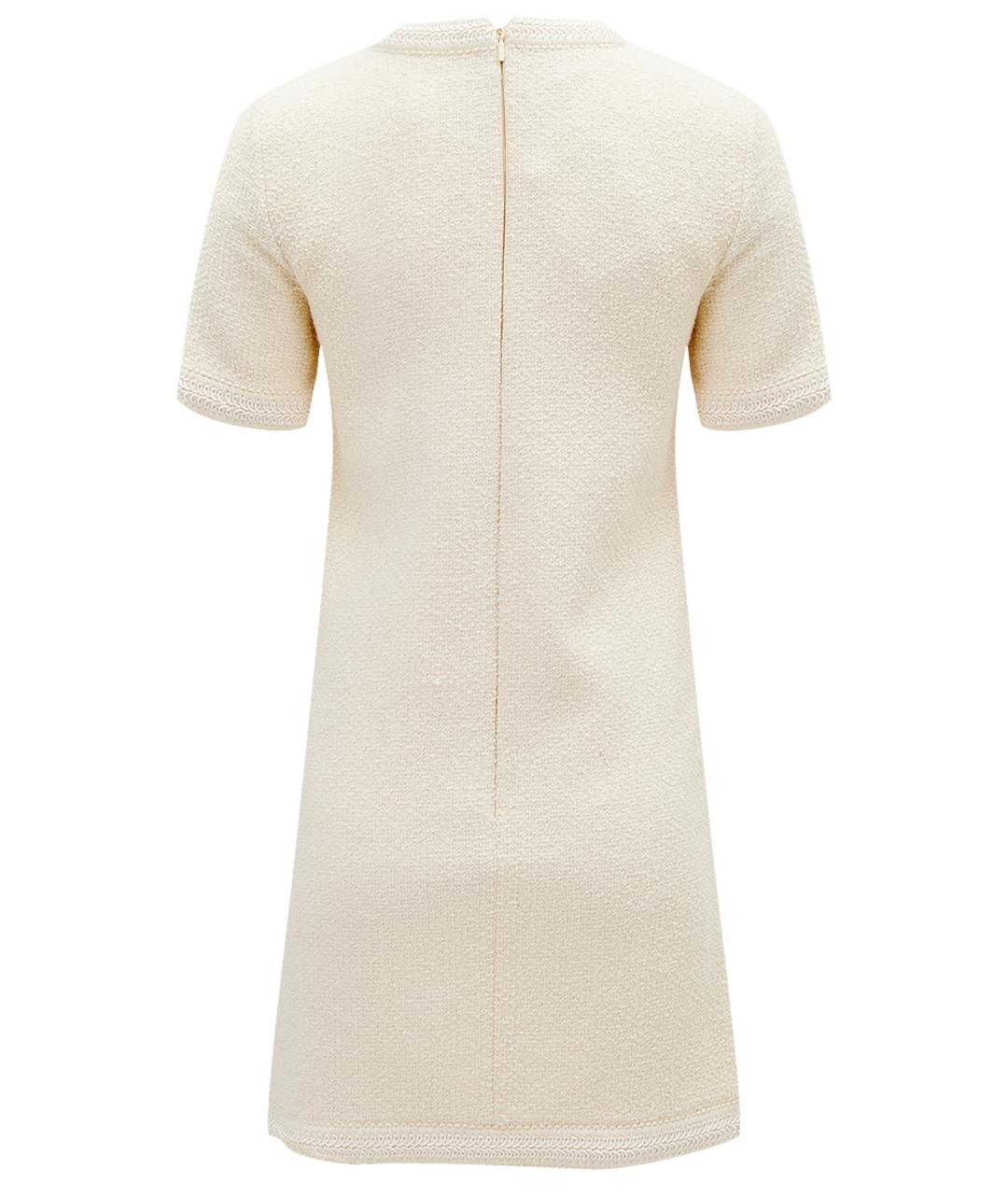 GUCCI Бежевое шерстяное повседневное платье, фото 14