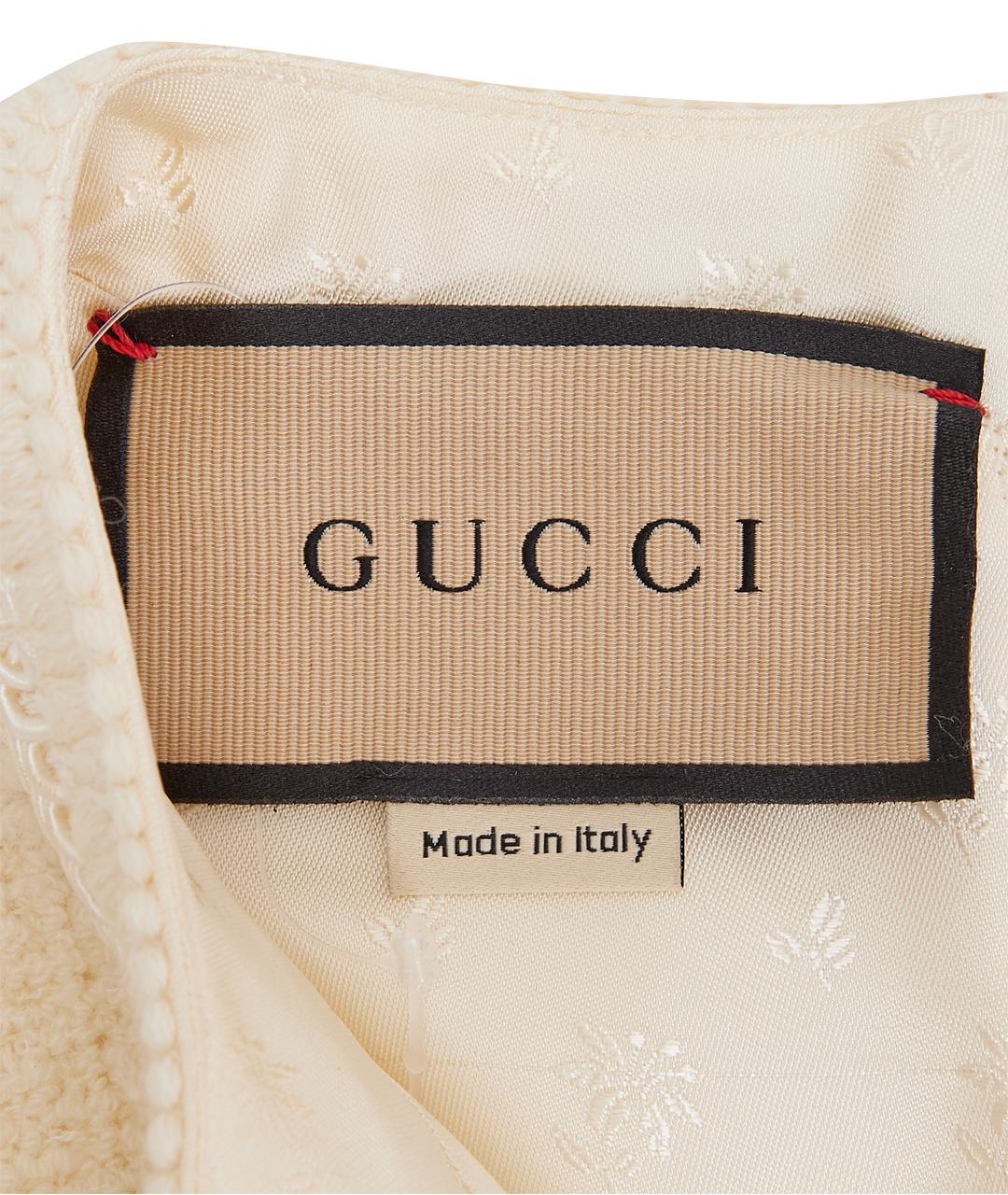 GUCCI Бежевое шерстяное повседневное платье, фото 12