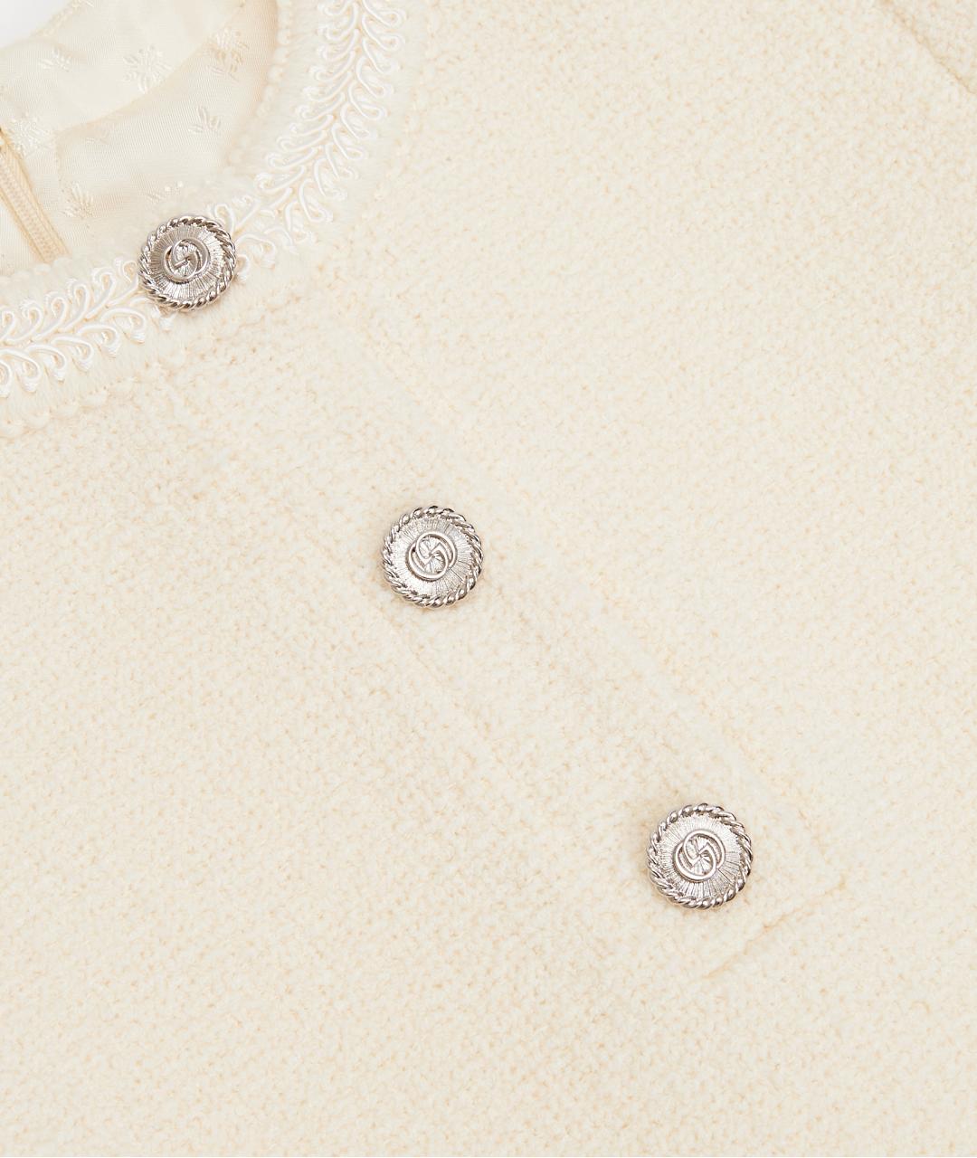 GUCCI Бежевое шерстяное повседневное платье, фото 3