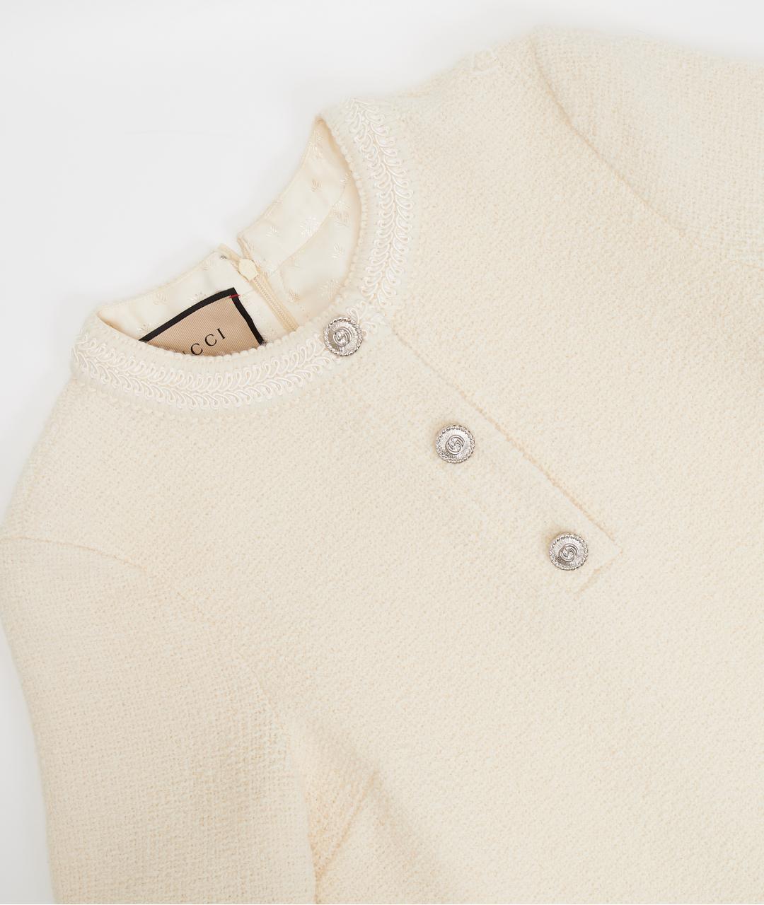 GUCCI Бежевое шерстяное повседневное платье, фото 7