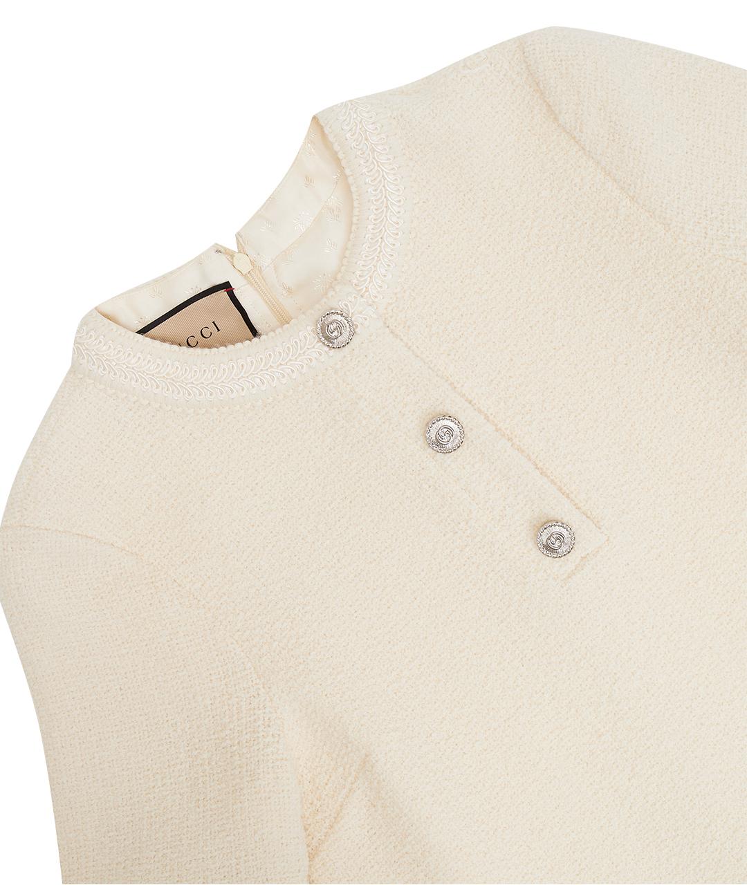 GUCCI Бежевое шерстяное повседневное платье, фото 9