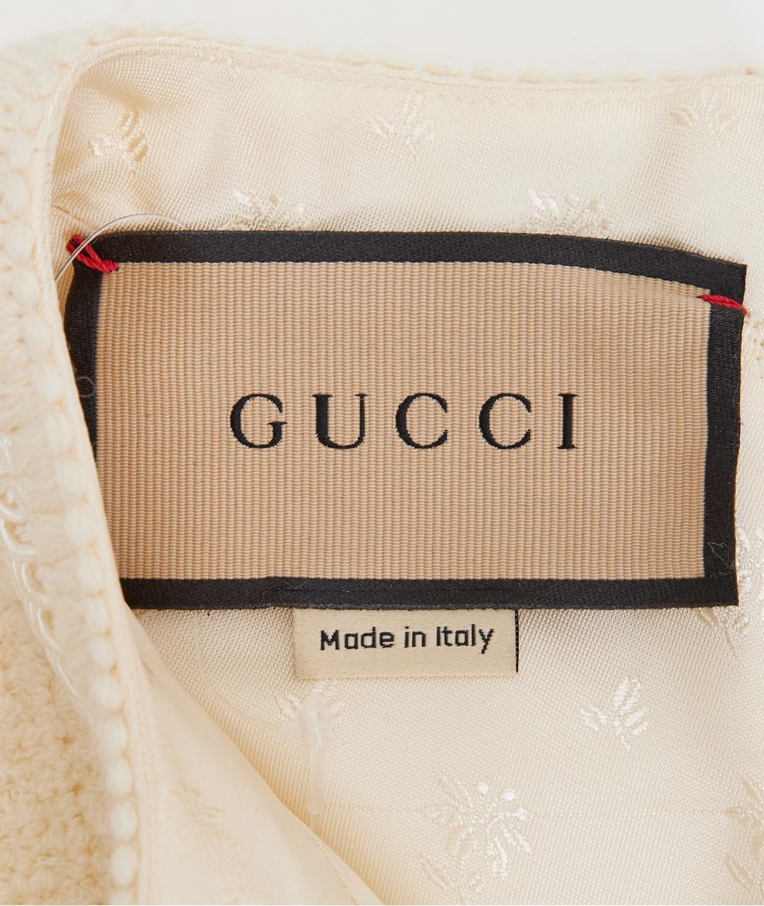 GUCCI Бежевое шерстяное повседневное платье, фото 4