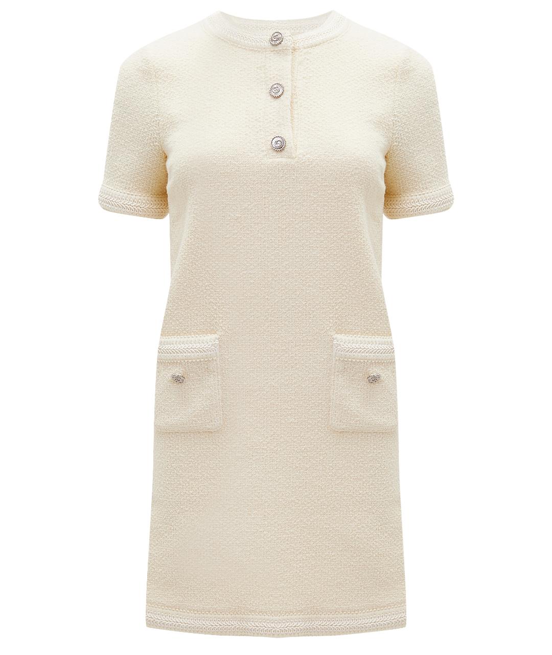 GUCCI Бежевое шерстяное повседневное платье, фото 1