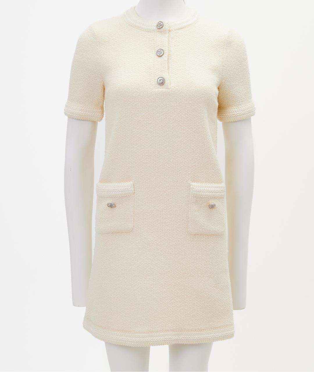 GUCCI Бежевое шерстяное повседневное платье, фото 8