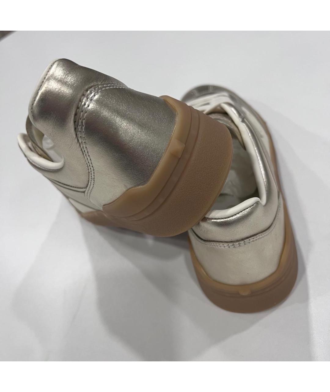 VALENTINO Серебряные кожаные кеды, фото 5