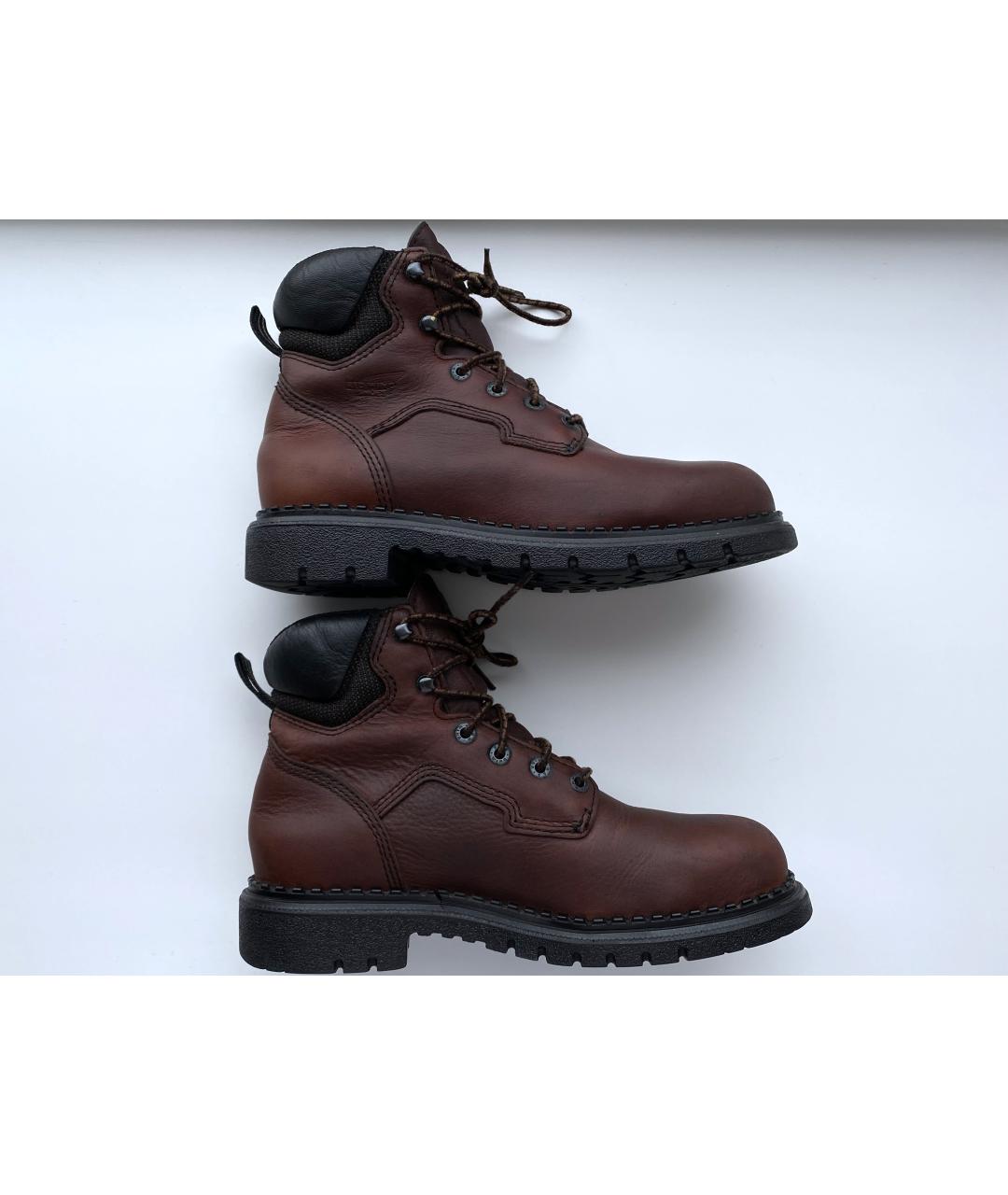 RED WING Коричневые кожаные высокие ботинки, фото 2