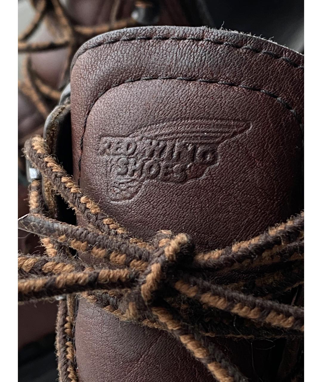 RED WING Коричневые кожаные высокие ботинки, фото 6