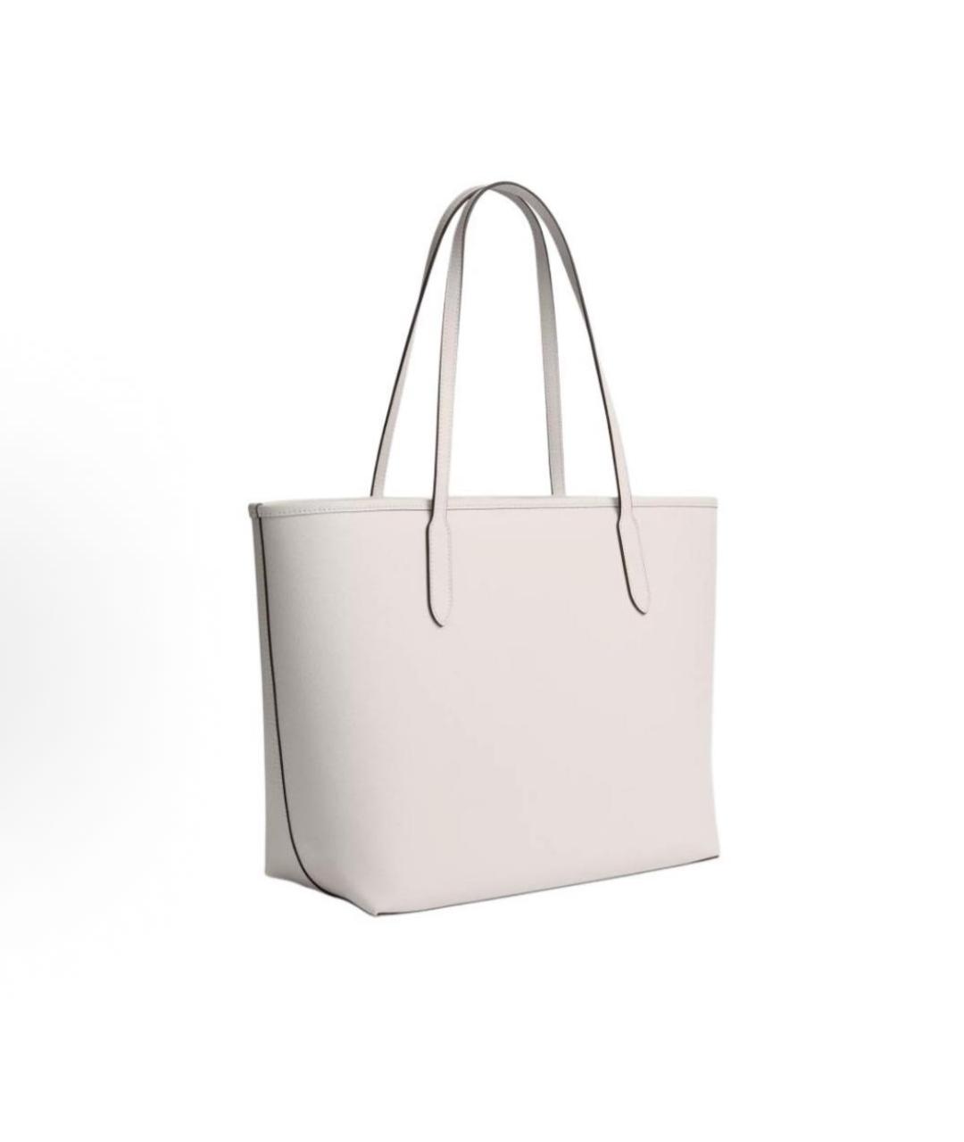 COACH Белая кожаная сумка тоут, фото 2