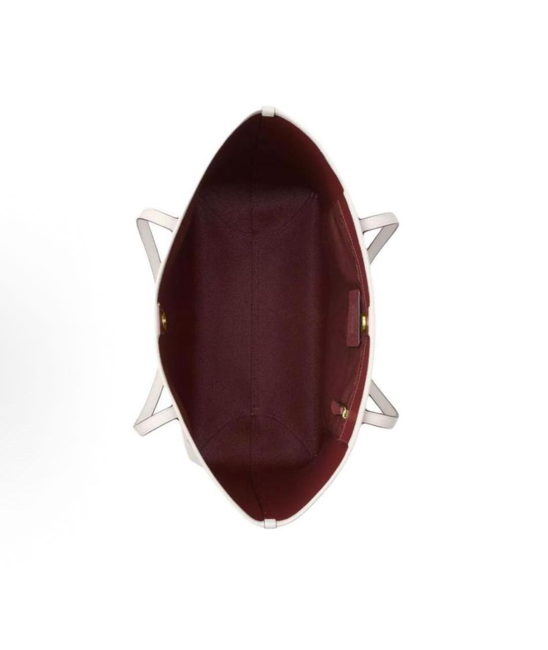 COACH Белая кожаная сумка тоут, фото 3